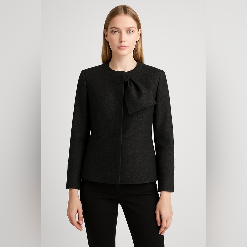 Max&Co Black Blazer with Scarf Accent Size 8